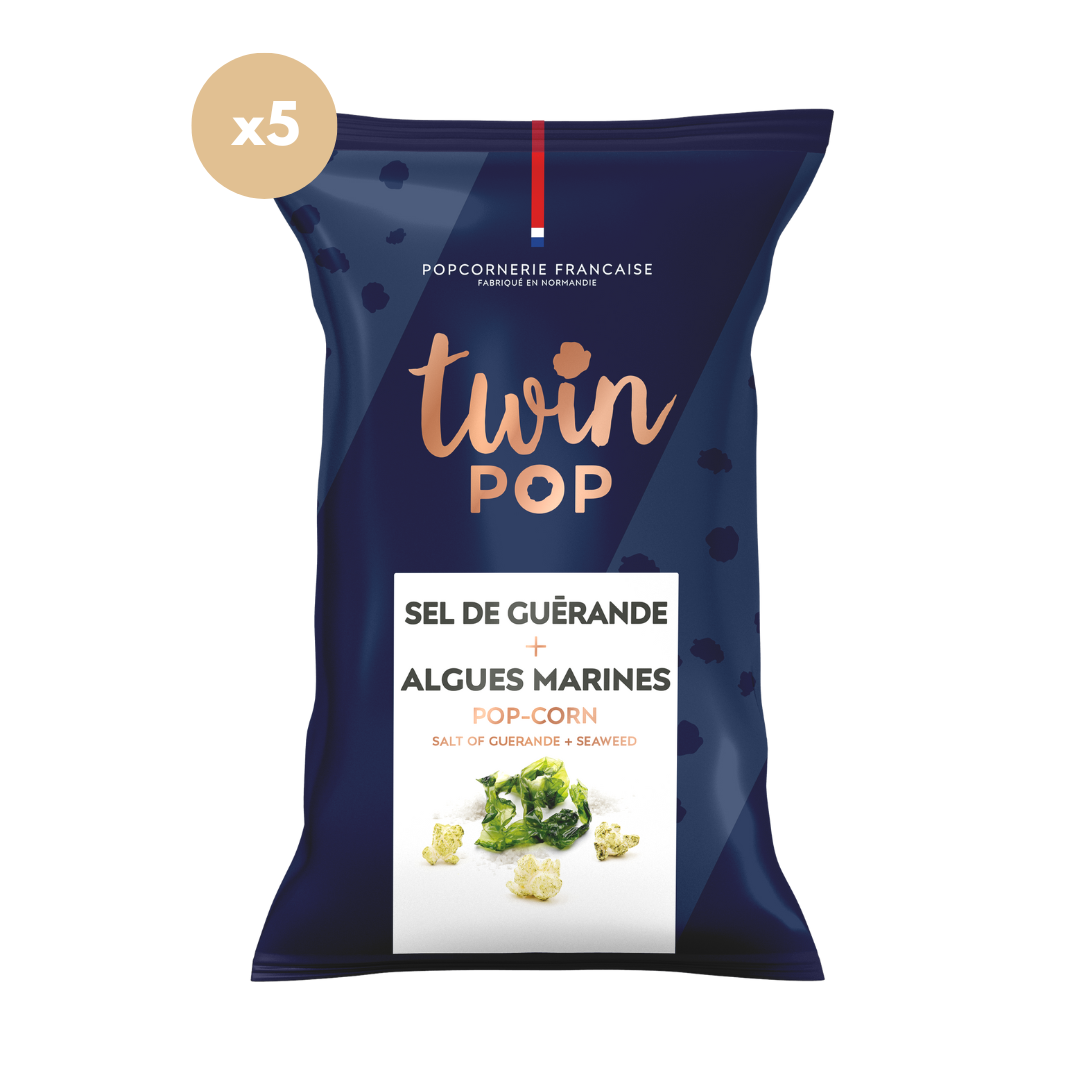 Popcorn Sel de Guérande + Algues Marines (GRAND SACHET 5x70g)