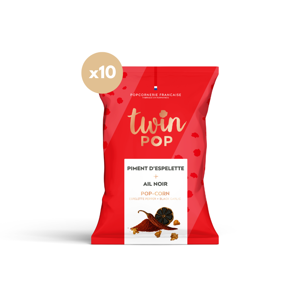 Popcorn Piment d'Espelette + Ail Noir (PETIT SACHET 10x28g)