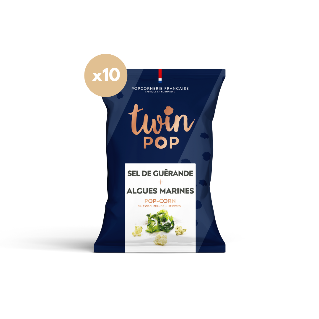 Popcorn Sel de Guérande + Algues Marines (PETIT SACHET 10x25g)