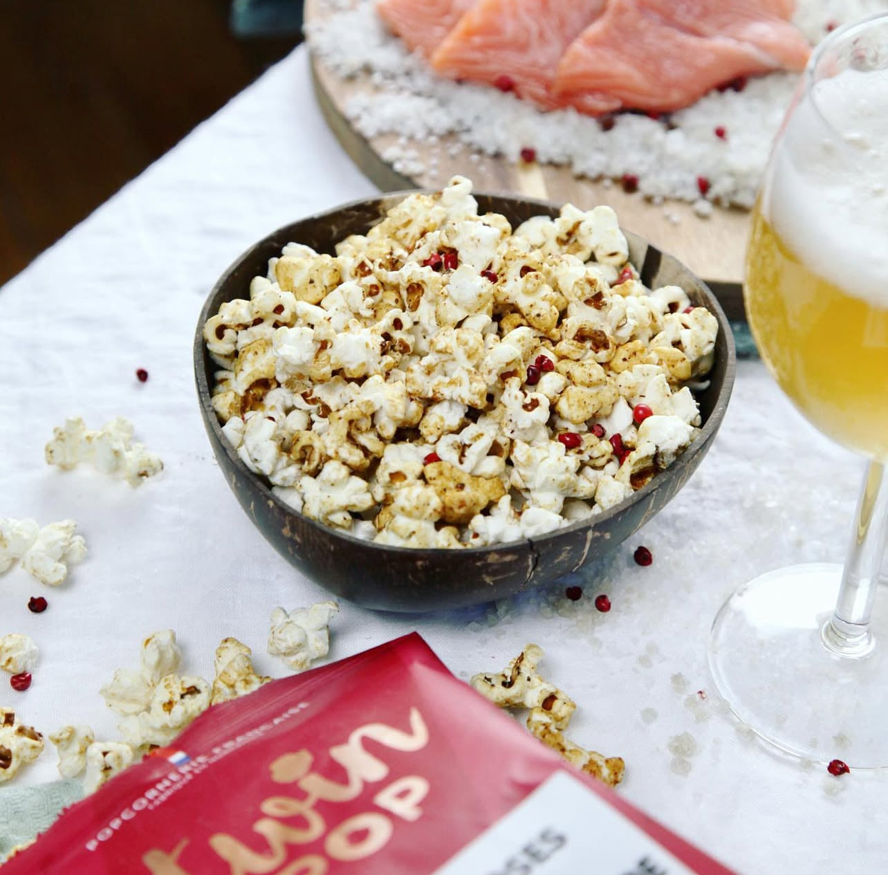 Popcorn Baies Roses + Sel de Guérande (GRAND SACHET 5x100g)